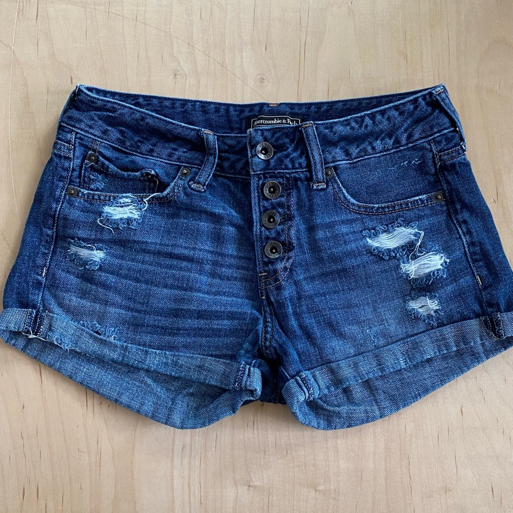 Abercrombie and Fitch Distressed Jean Shorts
